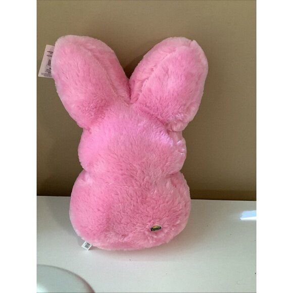 Peeps 17 Inches Pink Fluffy Bunny Stuffed Easter Plush Pillow. New With Tags. - Picture 5 of 6